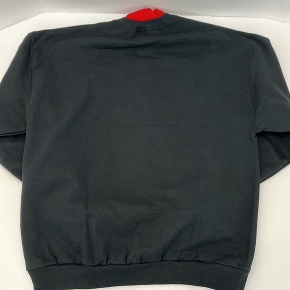 Jerzees Puppy Bird Snowflakes Winter Scene Sweatshirt Mock Neck Large Black Cozy - Picture 9 of 15